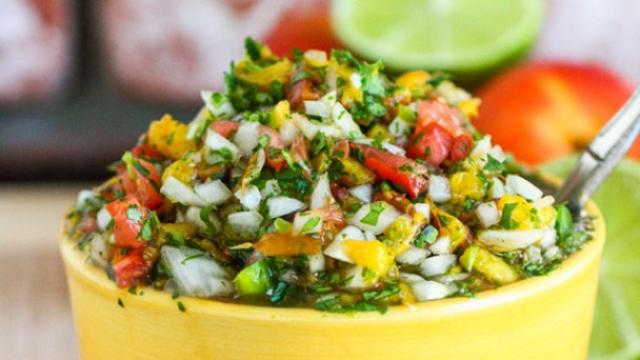 Image of Enjoy Homemade Grilled Peach Salsa