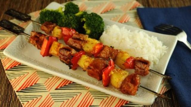 Image of Grilled Pork and Pineapple Kabobs